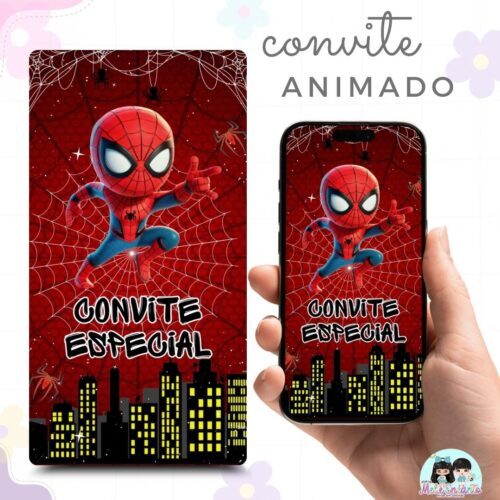 Convite Animado Homem-Aranha Cute