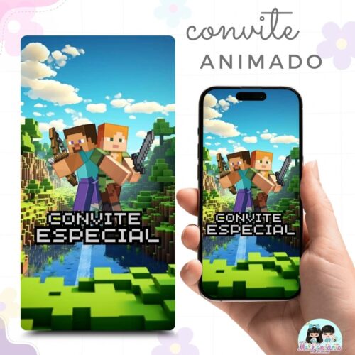Convite Animado Minecraft