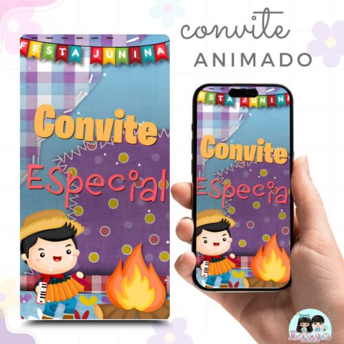 Convite Animado Festa Junina - Arraiá de São João