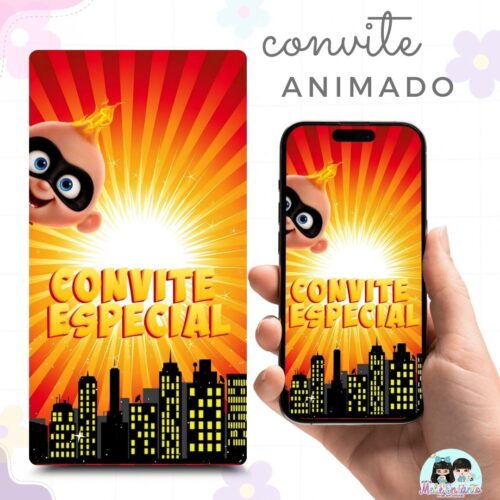 Convite Animado Os Incríveis - Zezé Pêra